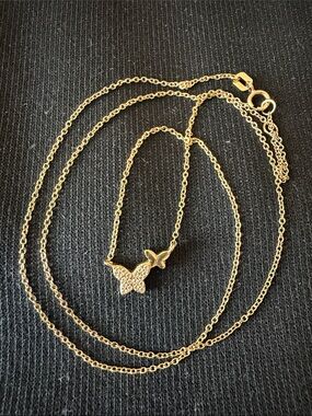 Delicate 14K gold vermeil butterfly necklace
